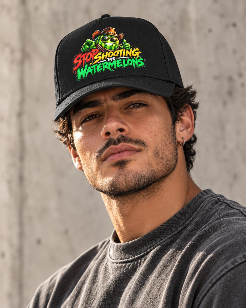 Wanted by the Rebellion Tee - Frame Cap worn by a model