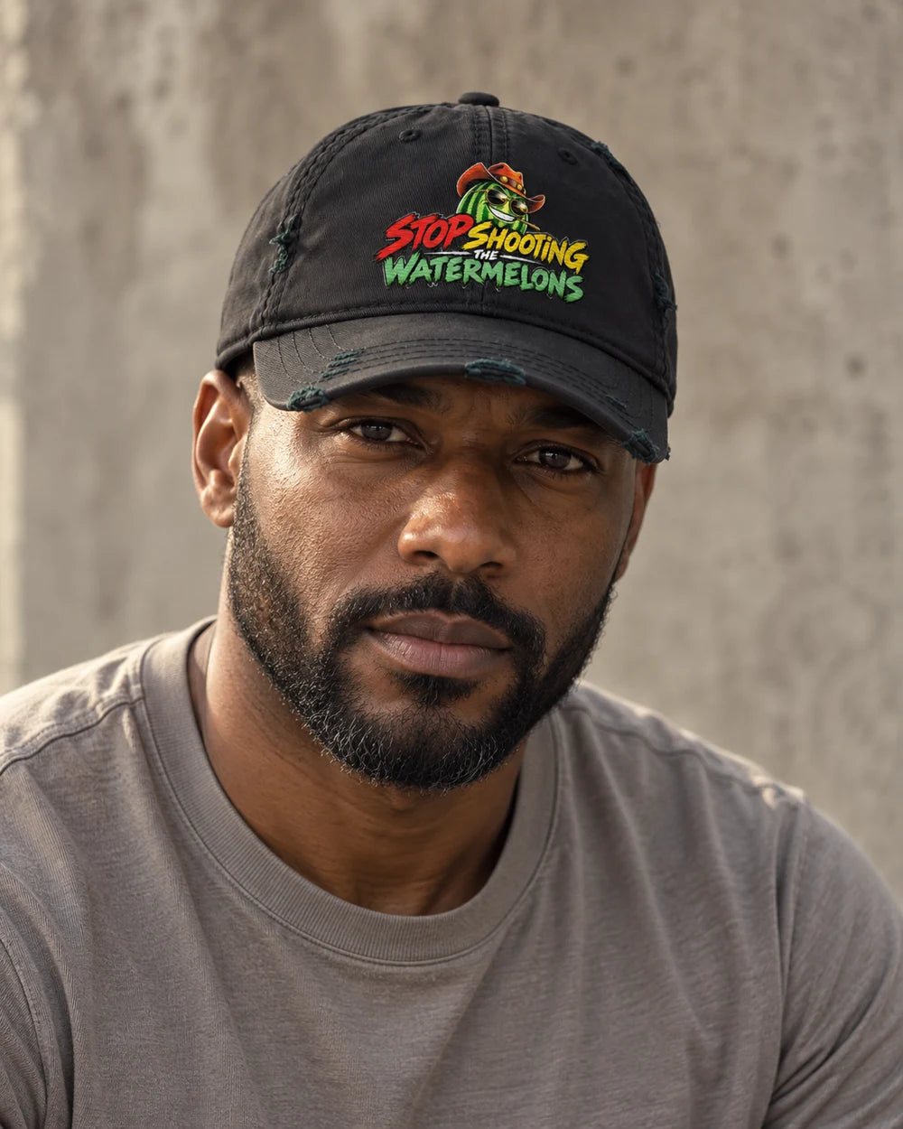 Cool Under Fire - Distressed Cap worn by a model