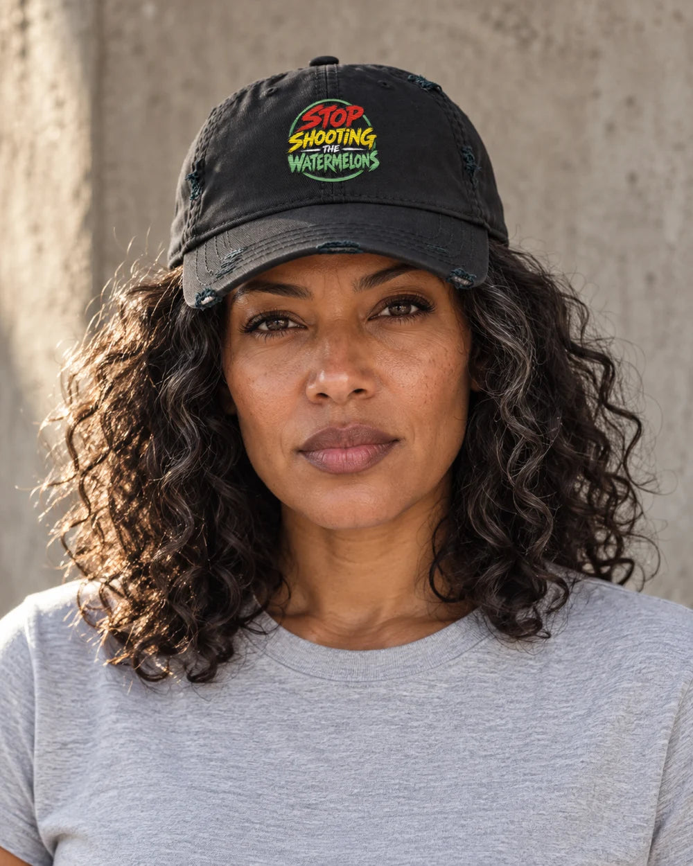 Loud & Clear - Distressed Cap worn by a model
